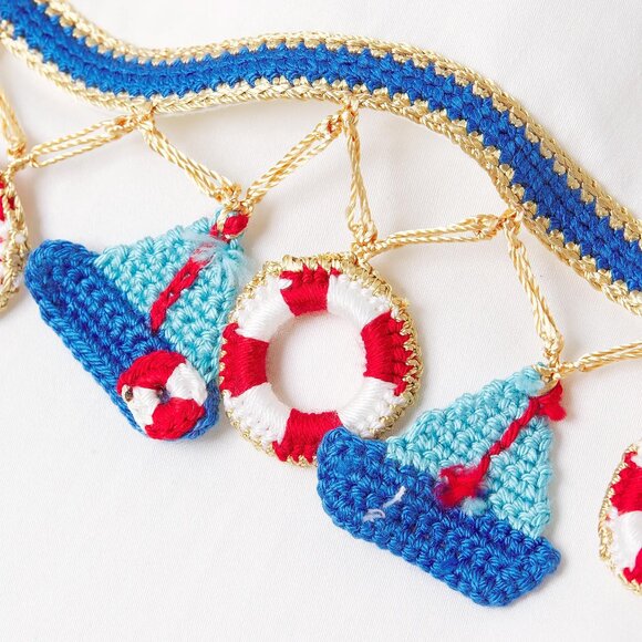 My Beachy Side Muse WHITE NAUTICAL CROCHET SAIL BOAT MINI DRESS LARGE NWT L - Picture 8 of 11